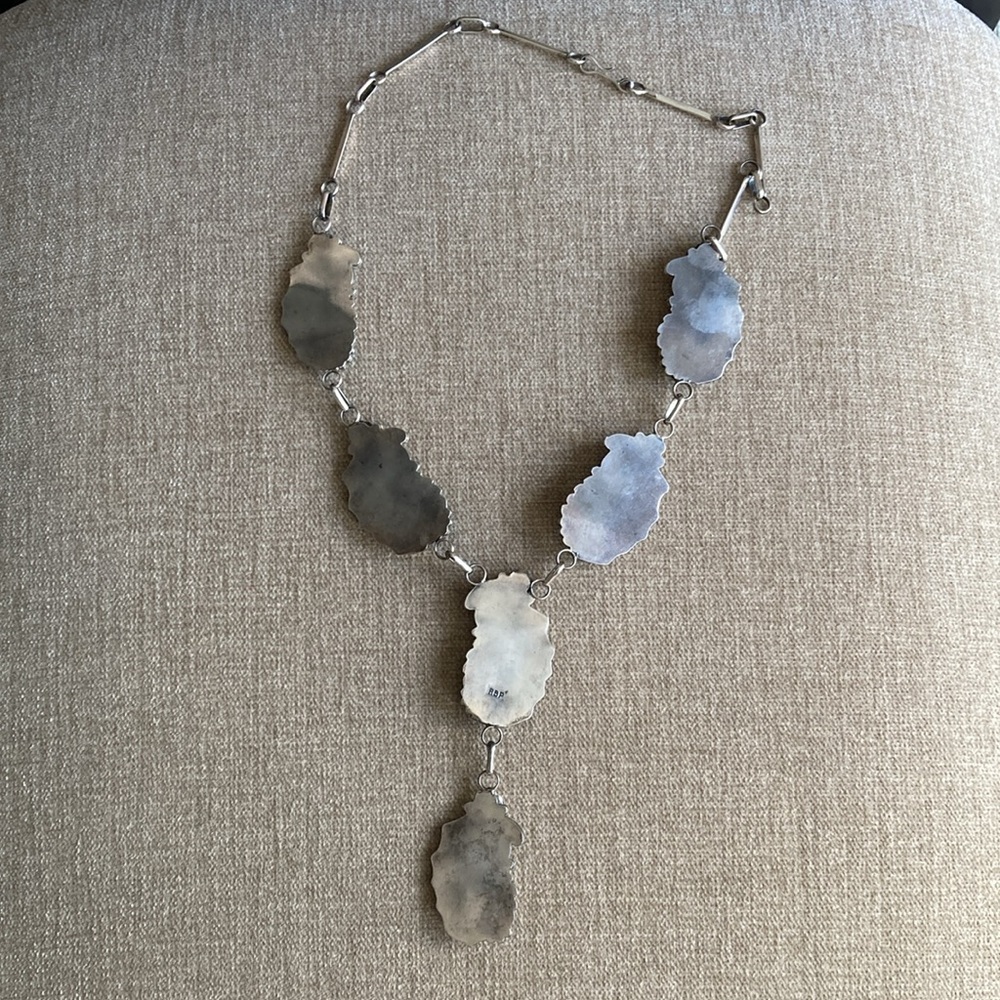 Sterling RBP RAYMOND PLATERO Turquoise Coral 22” Necklace with 4” Drop - Picture 9 of 9